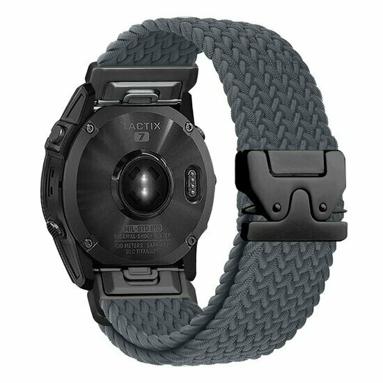 Geflochtenes Nylonarmband mit Fallschirmschnallenverschluss - Grau - Garmin Fenix 7s/6s/5s / Instinct 2s / Epix Pro Gen 2 (42mm)