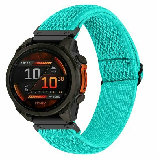 Elastisches Solo Loop Nylonarmband - Mintgr&uuml;n - Garmin Fenix 7s/6s/5s / Instinct 2s / Epix Pro Gen 2 (42mm)