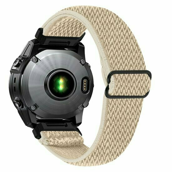 Elastisches Solo Loop Nylonarmband - Beige - Garmin Fenix 7s/6s/5s / Instinct 2s / Epix Pro Gen 2 (42mm)