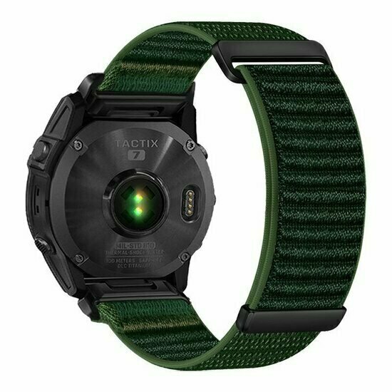 Sport Loop Nylonarmband - Dunkelgr&uuml;n - Garmin Fenix 9 / 9 pro - 43mm