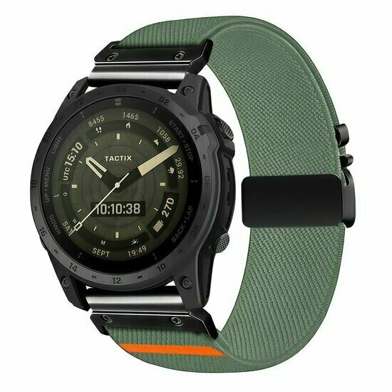 Nylonarmband mit Fallschirmschnallenverschluss - Gr&uuml;n - Garmin Fenix 9 / 9 pro - 43mm