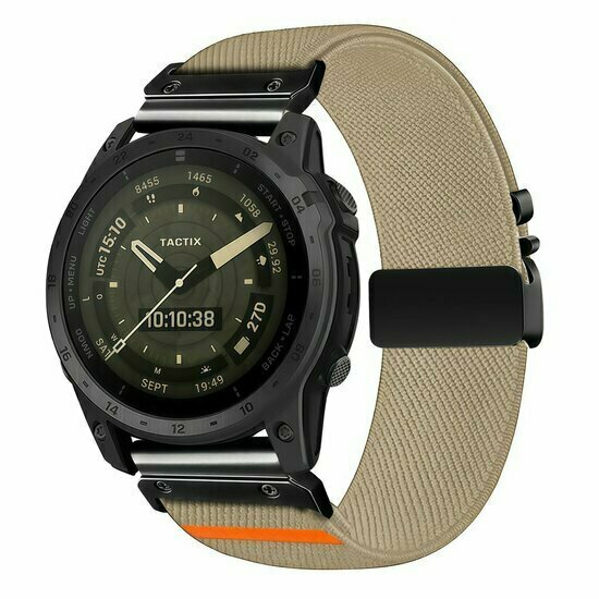 Nylonarmband mit Fallschirmschnallenverschluss - Beige - Garmin Fenix 9 / 9 pro - 43mm