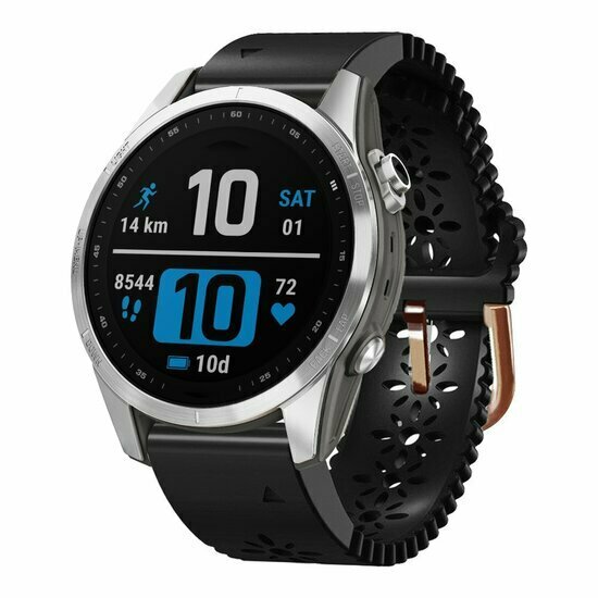 Flower Silikonarmband - Schwarz - Garmin Fenix 9 / 9 pro - 43mm