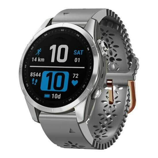 Flower Silikonarmband - Grau - Garmin Fenix 9 / 9 pro - 43mm