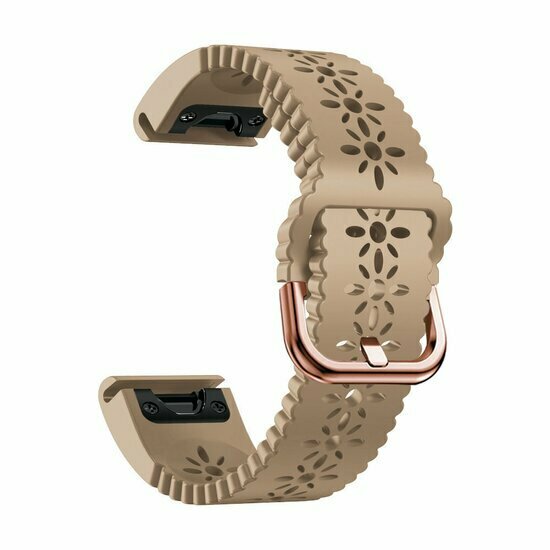 Flower Silikonarmband - Beige - Garmin Fenix 9 / 9 pro - 43mm