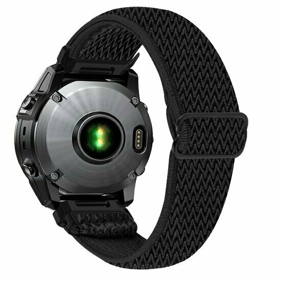 Elastisches Solo Loop Nylonarmband - Schwarz - Garmin Fenix 9 / 9 pro - 43mm