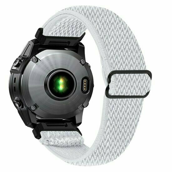 Elastisches Solo Loop Nylonarmband - Wei&szlig; - Garmin Fenix 9 / 9 pro - 43mm