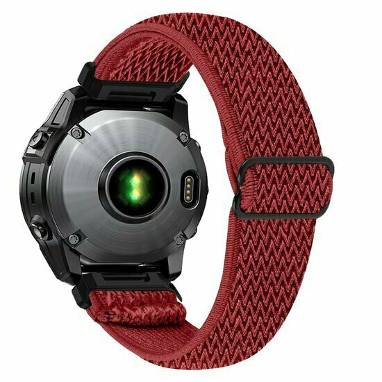 Elastisches Solo Loop Nylonarmband - Rot - Garmin Fenix 9 / 9 pro - 43mm