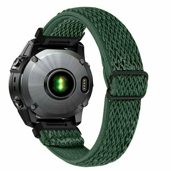 Elastisches Solo Loop Nylonarmband - Dunkelgr&uuml;n - Garmin Fenix 9 / 9 pro - 43mm