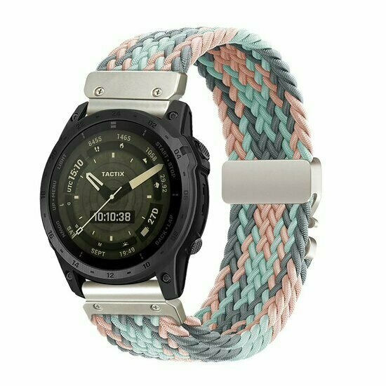 Geflochtenes Nylonarmband mit Fallschirmschnallenverschluss - Mehrfarbig Pastell - Garmin Fenix 9 / 9 pro - 43mm