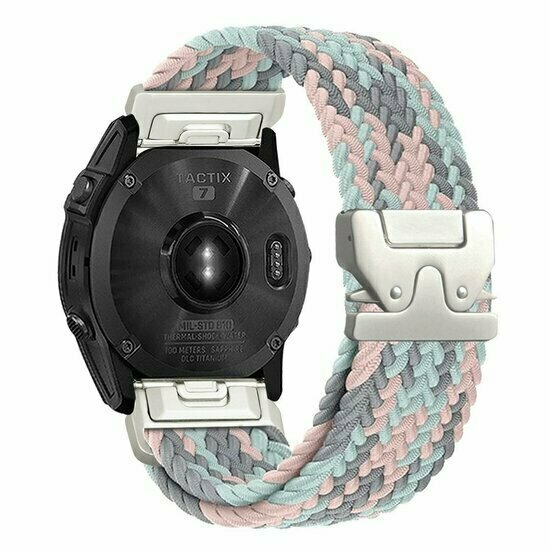 Geflochtenes Nylonarmband mit Fallschirmschnallenverschluss - Mehrfarbig Pastell - Garmin Fenix 9 / 9 pro - 43mm