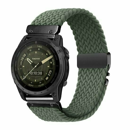 Geflochtenes Nylonarmband mit Fallschirmschnallenverschluss - Gr&uuml;n - Garmin Fenix 9 / 9 pro - 43mm