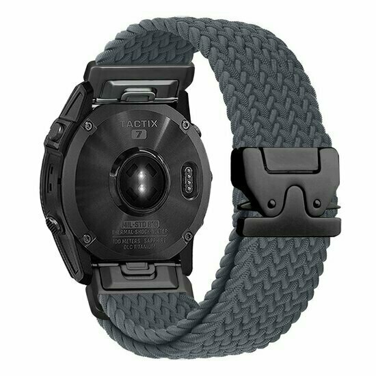 Geflochtenes Nylonarmband mit Fallschirmschnallenverschluss - Grau - Garmin Fenix 9 / 9 pro - 43mm