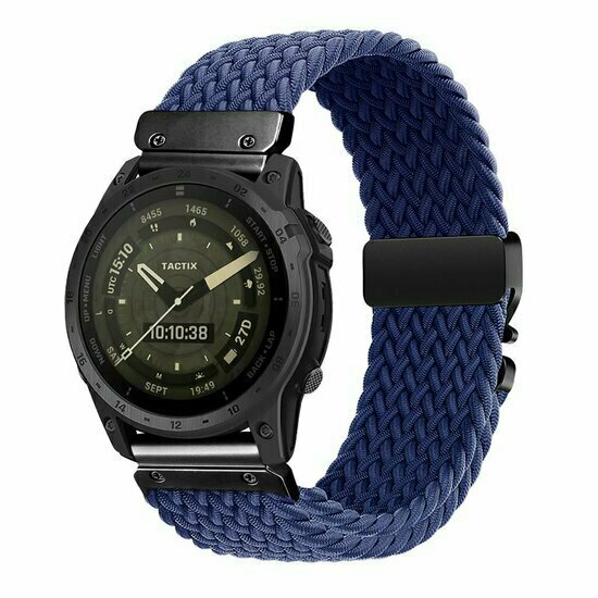 Geflochtenes Nylonarmband mit Fallschirmschnallenverschluss - Blau - Garmin Fenix 9 / 9 pro - 43mm