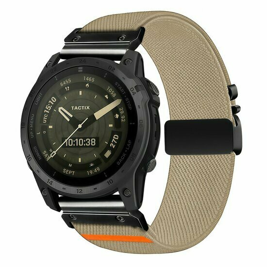 Nylonarmband mit Fallschirmschnallenverschluss - Beige - Garmin Fenix 9 / 9 pro - 47mm
