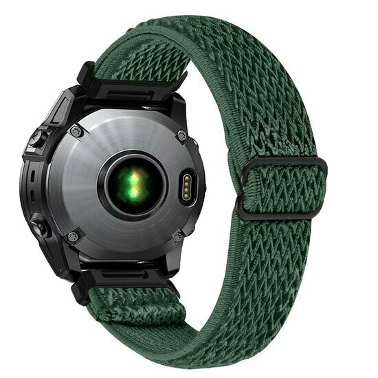 Elastisches Solo Loop Nylonarmband - Dunkelgr&uuml;n - Garmin Fenix 9 / 9 pro - 47mm