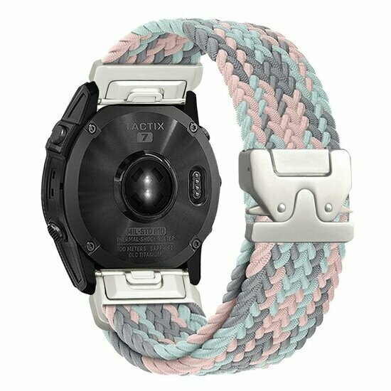 Geflochtenes Nylonarmband mit Fallschirmschnallenverschluss - Mehrfarbig Pastell - Garmin Fenix 9 / 9 pro - 47mm