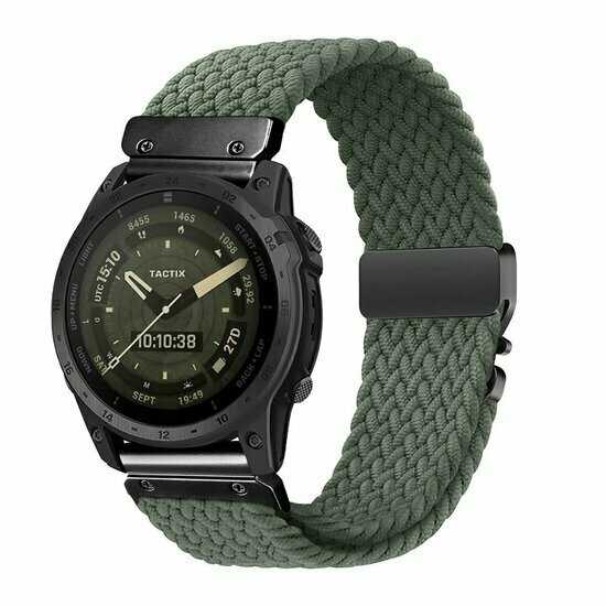 Geflochtenes Nylonarmband mit Fallschirmschnallenverschluss - Gr&uuml;n - Garmin Fenix 9 / 9 pro - 51mm