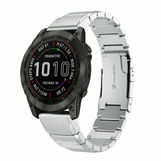Edelstahl-Gliederarmband - Silber - Garmin Instinct 3 / Instinct E - 45mm