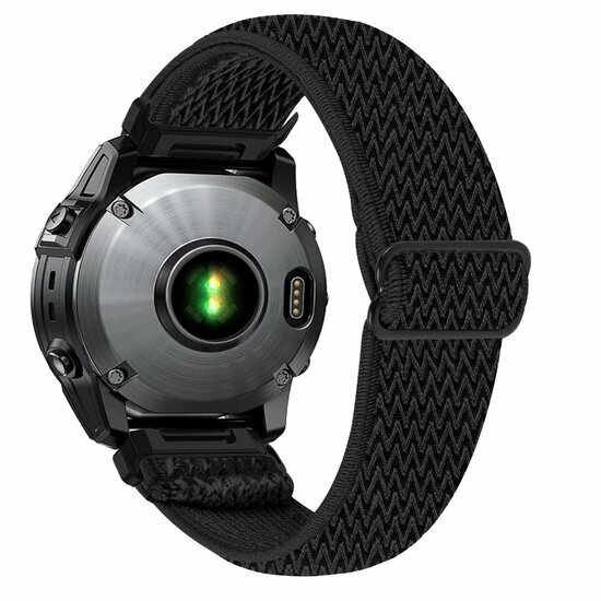 Elastisches Solo Loop Nylonarmband - Schwarz - Garmin Quatix 8 - 47mm