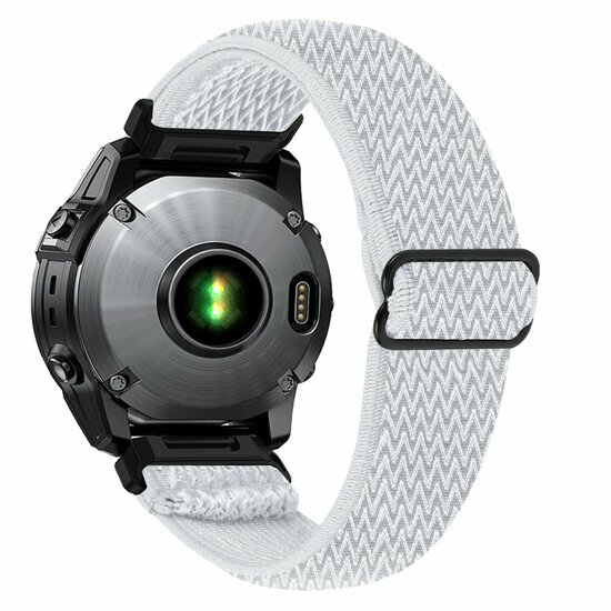 Elastisches Solo Loop Nylonarmband - Wei&szlig; - Garmin Quatix 8 - 47mm