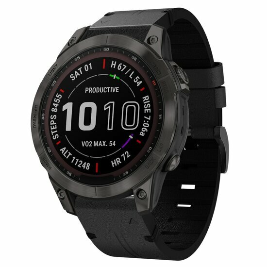 Lederarmband - Schwarz - Garmin Quatix 8 - 47mm