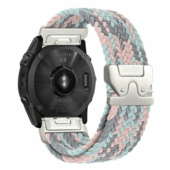 Geflochtenes Nylonarmband mit Fallschirmschnallenverschluss - Mehrfarbig Pastell - Garmin Quatix 8 - 47mm