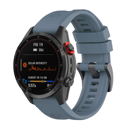 Silikon-Sportarmband - Grau-Blau - Garmin Quatix 8 - 47mm