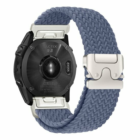 Geflochtenes Nylonarmband mit Fallschirmschnallenverschluss - Blaugrau - Garmin Quatix 8 - 47mm