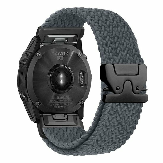 Geflochtenes Nylonarmband mit Fallschirmschnallenverschluss - Grau - Garmin Quatix 8 - 47mm