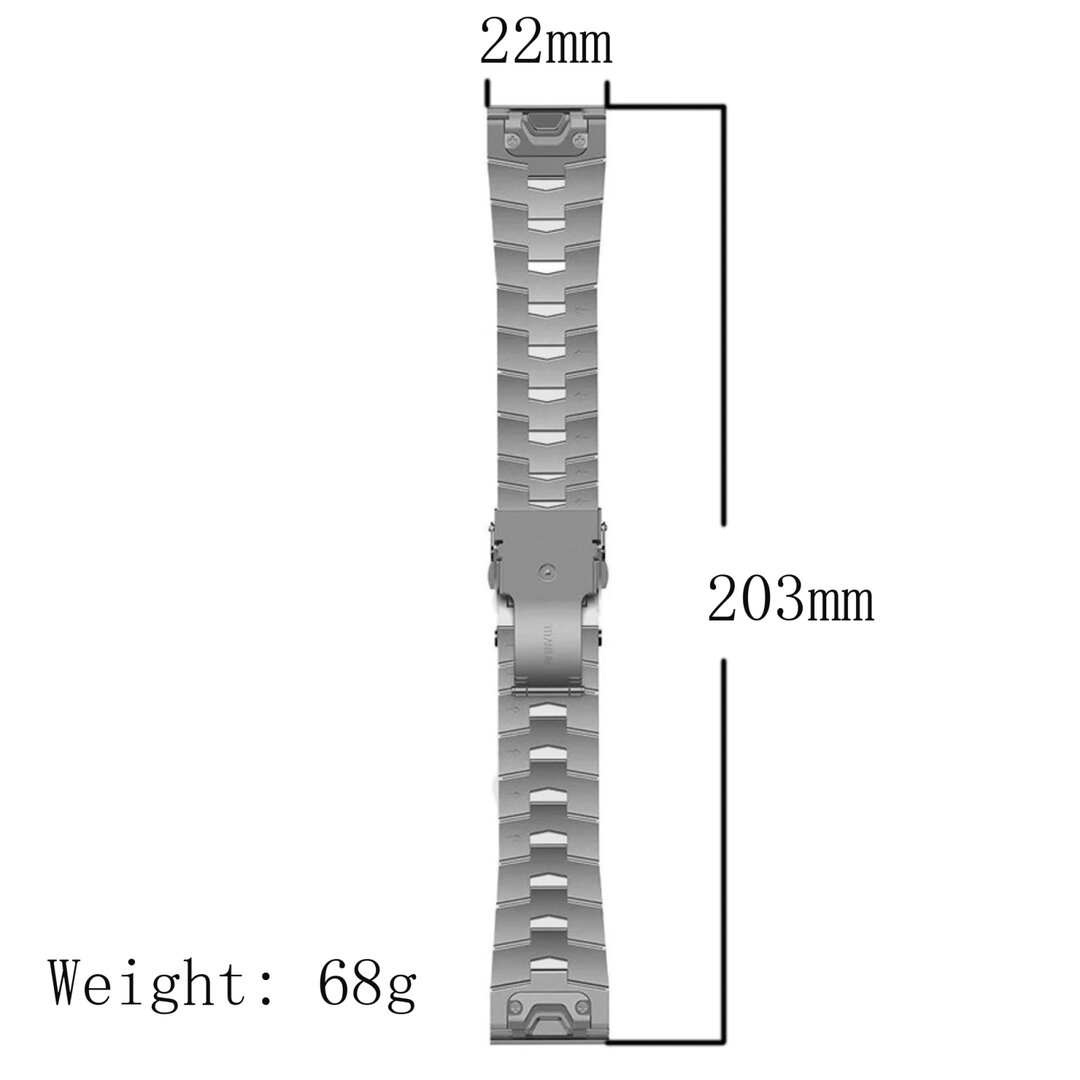 Titan-Gliederarmband - Silber - Garmin Quatix 8 - 47mm