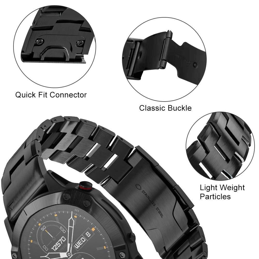 Titan-Gliederarmband - Schwarz - Garmin Quatix 8 - 47mm