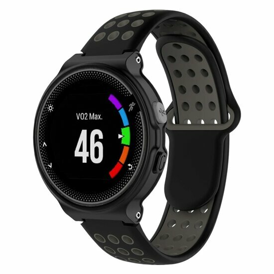 Silikon-Sportarmband - Schwarz + Grau - Garmin Approach S20