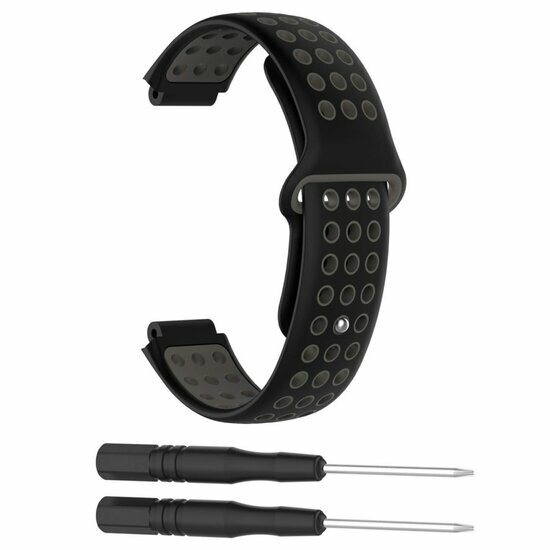 Silikon-Sportarmband - Schwarz + Grau - Garmin Approach S20