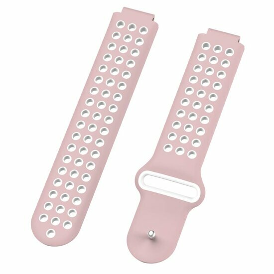Silikon-Sportarmband - Rosa + Wei&szlig; - Garmin Approach S20