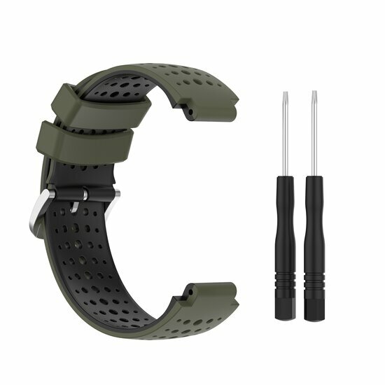 Dot Pattern Silikonarmband - Dunkelgr&uuml;n + Schwarz - Garmin Approach S20