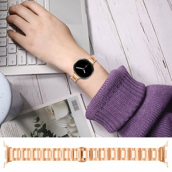 Slim Fit Edelstahl-Gliederarmband - Ros&eacute;gold - Samsung Galaxy Watch 9 - 40mm / 44mm