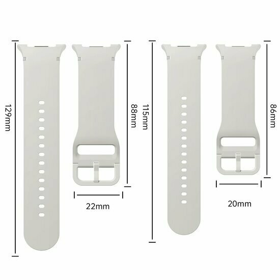 Soft Silikonarmband - Gr&ouml;&szlig;e: M/L - Cremewei&szlig; - Samsung Galaxy Watch 9 - 40mm / 44mm