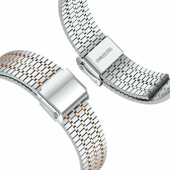 Edelstahlarmband - Silber mit Ros&eacute;gold - Samsung Galaxy Watch 9 - 40mm / 44mm