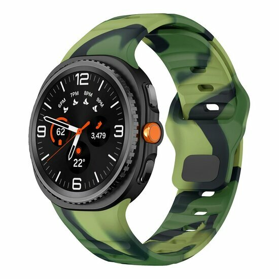 Wave Silikonarmband - Camouflage Gr&uuml;n - Samsung Galaxy Watch 9 - 40mm / 44mm