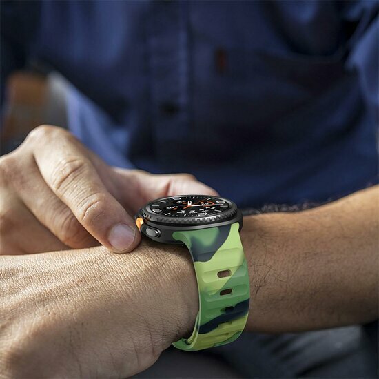 Wave Silikonarmband - Camouflage Gr&uuml;n - Samsung Galaxy Watch 9 - 40mm / 44mm