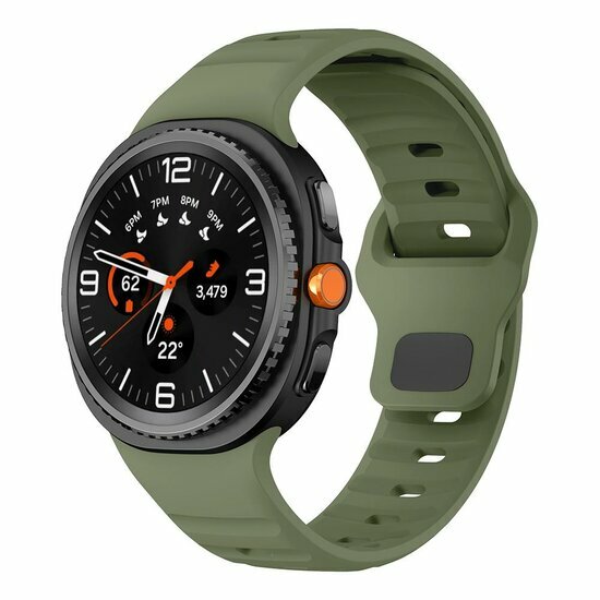 Wave Silikonarmband - Dunkelgr&uuml;n - Samsung Galaxy Watch 9 - 40mm / 44mm