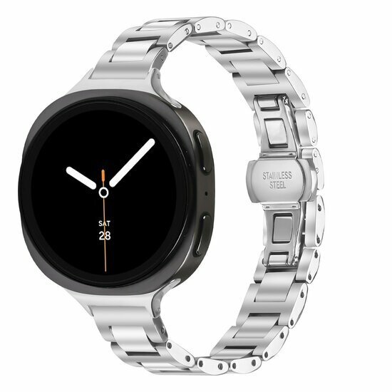 Slim Fit Edelstahl-Gliederarmband - Silber - Samsung Galaxy Watch 9 - 40mm / 44mm