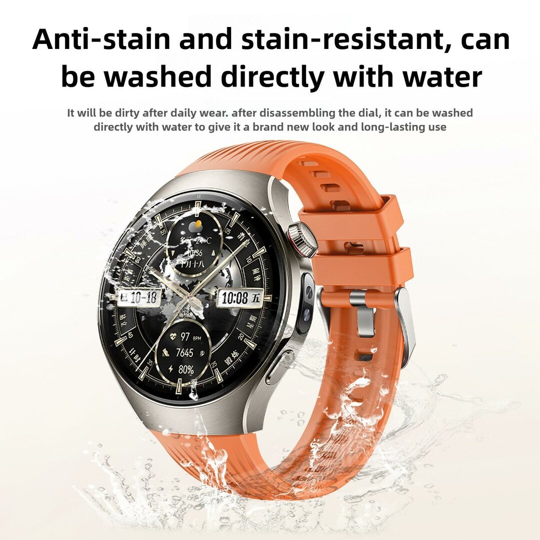 Silikonarmband 'True Fit' - Orange - Huawei Watch 5 - 46mm