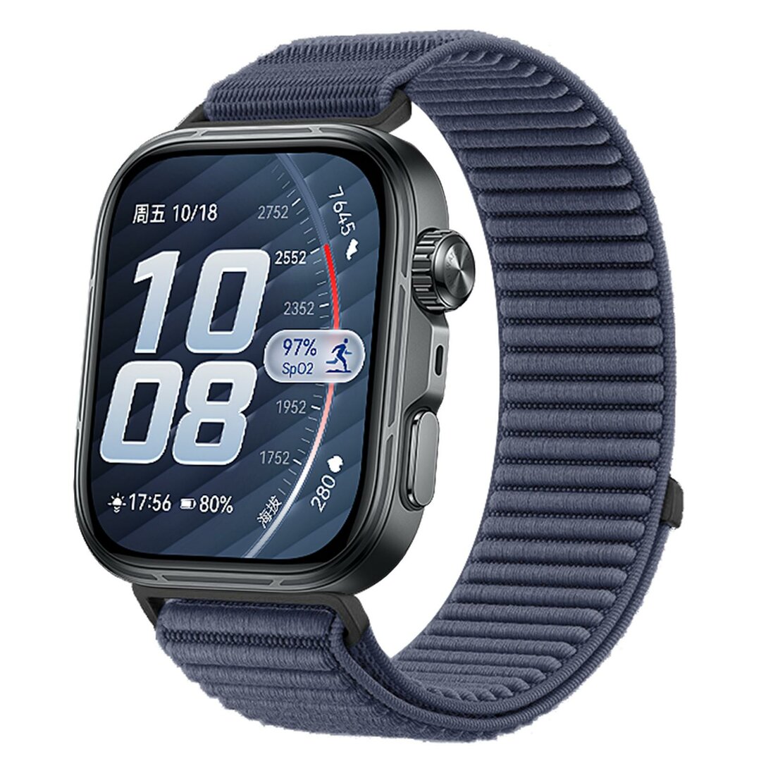 Geripptes Nylonarmband - Denimblau - Huawei Watch Fit 5 / 4 / 3
