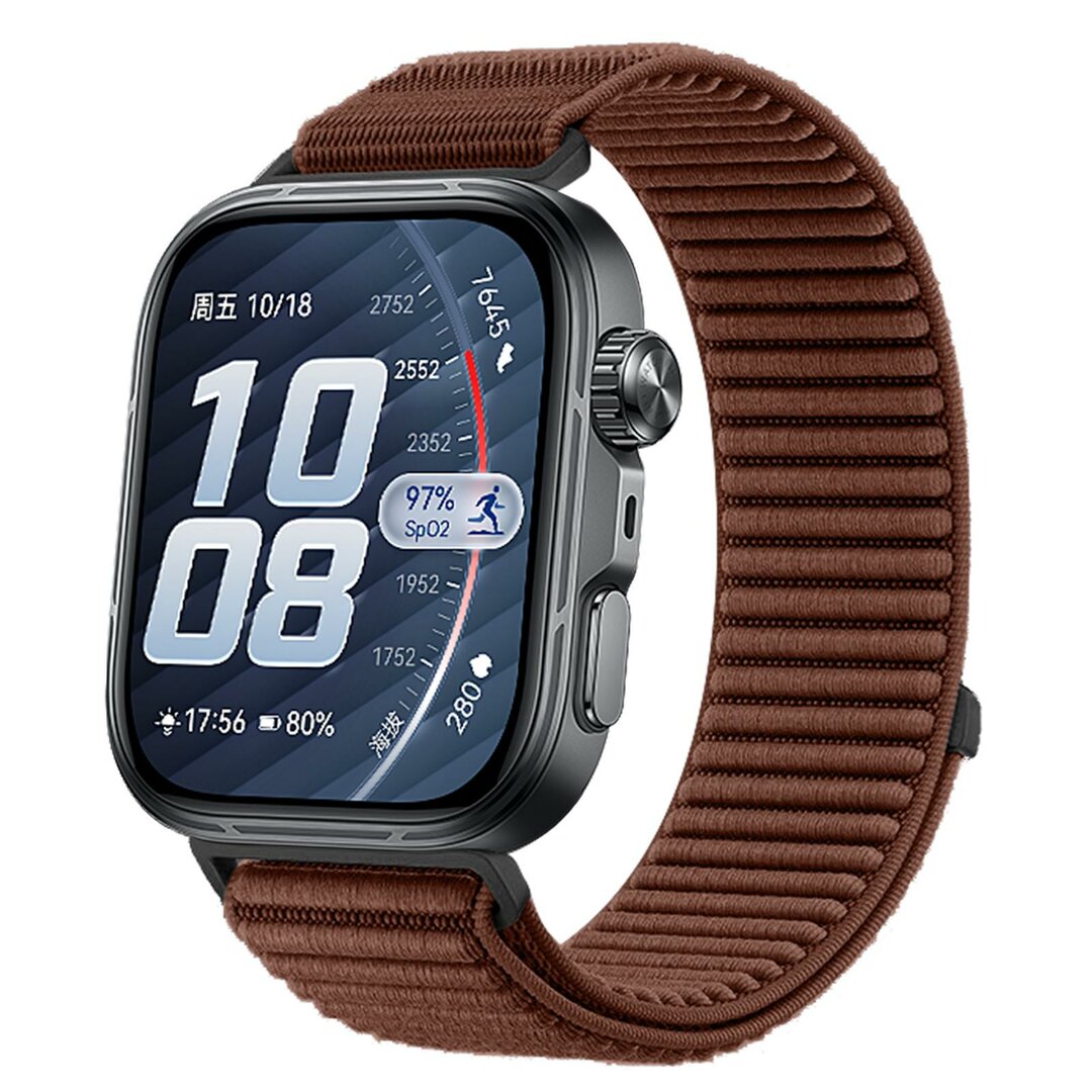 Geripptes Nylonarmband - Braun - Huawei Watch Fit 5 / 4 / 3