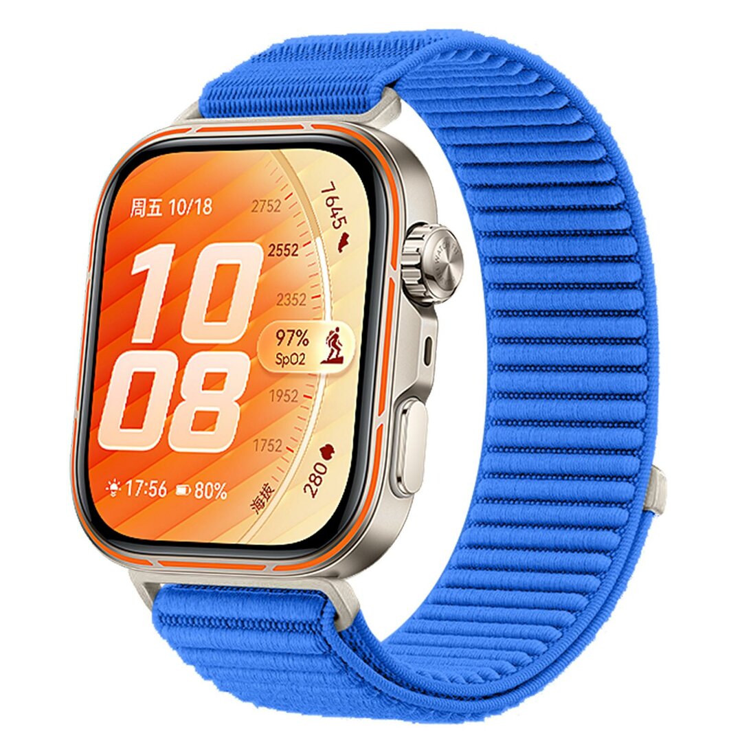 Geripptes Nylonarmband - Blau - Huawei Watch Fit 5 / 4 / 3