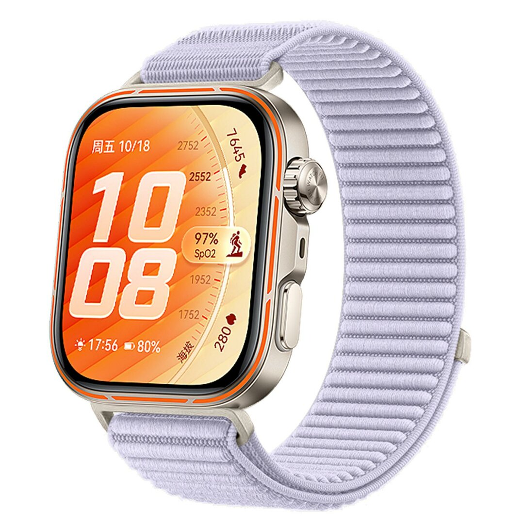 Geripptes Nylonarmband - Hellviolett - Huawei Watch Fit 5 / 4 / 3