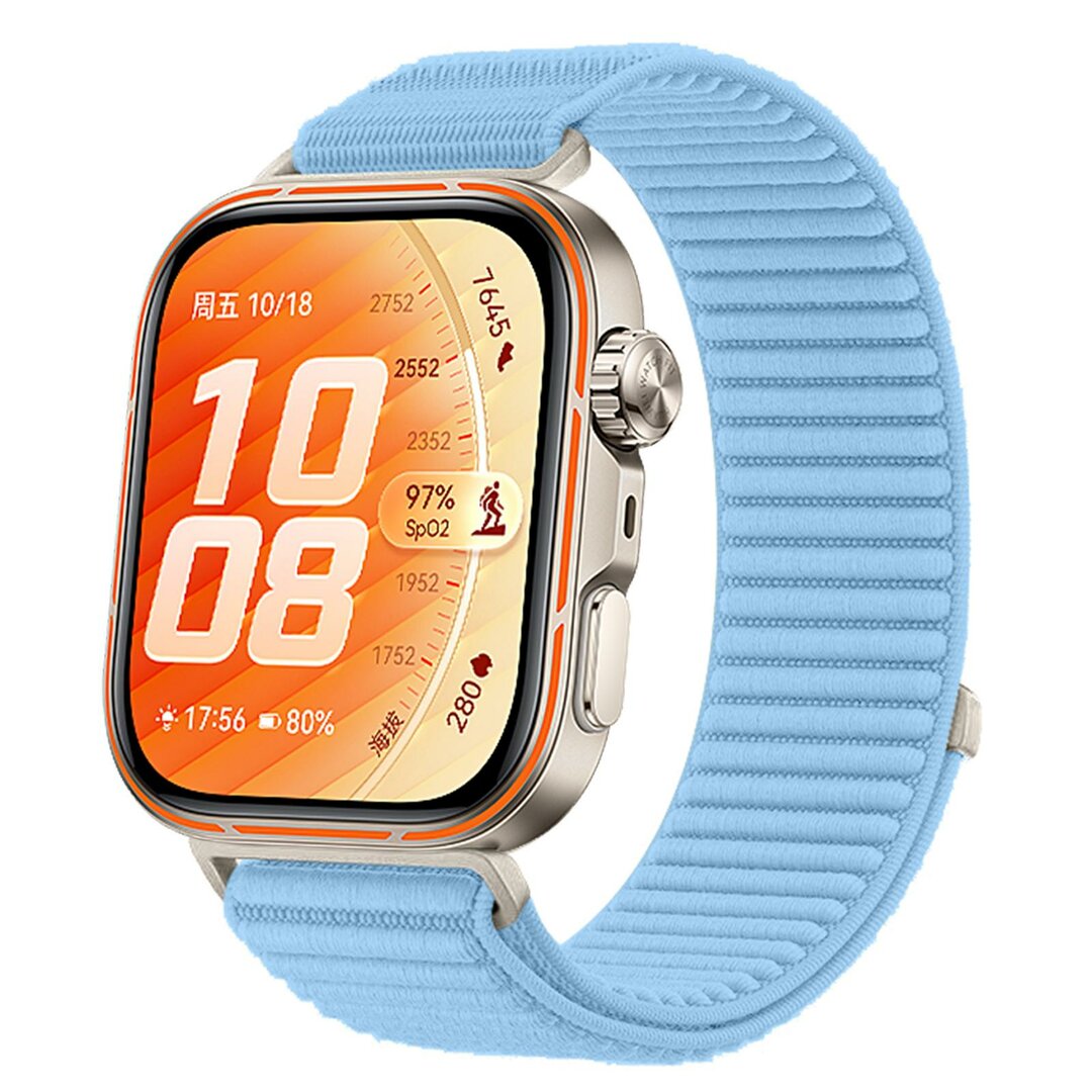 Geripptes Nylonarmband - Hellblau - Huawei Watch Fit 5 / 4 / 3