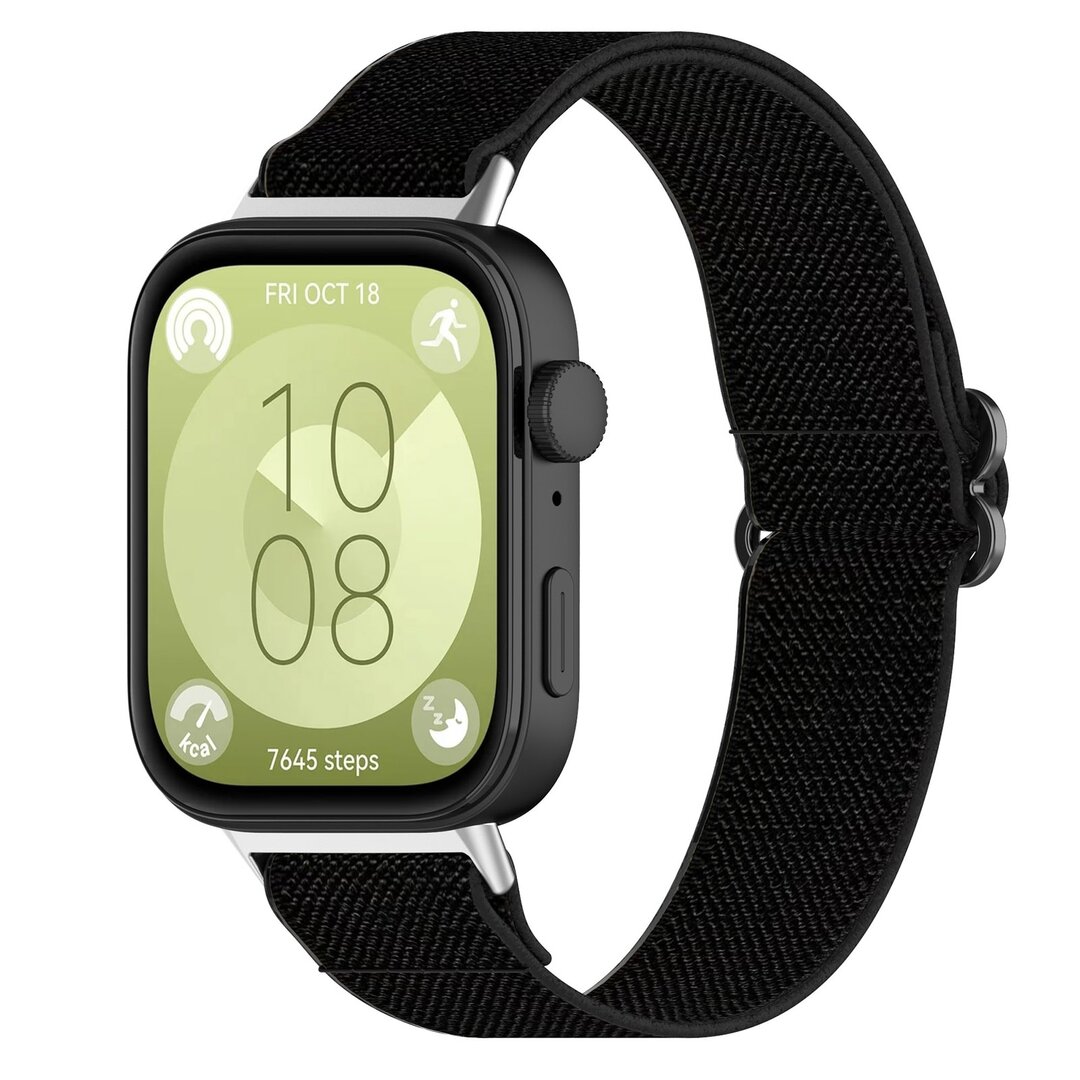 Elastisches Nylonband - Schwarz - Huawei Watch Fit 3 / Fit 4